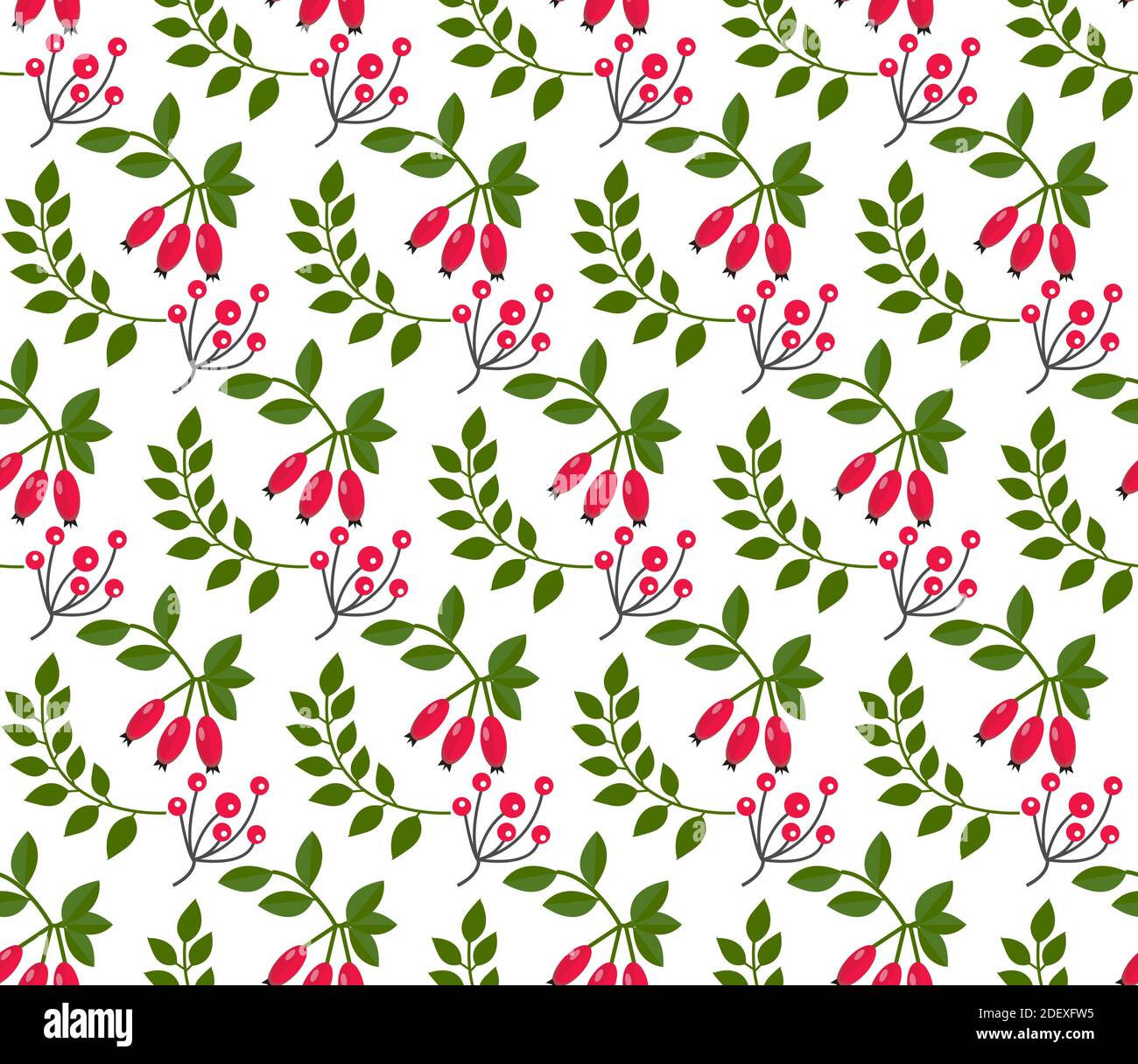 Christmas plants seamless pattern. Merry christmas repeating texture winter flowers.Tileable Holiday background. Vecto illustration Stock Vector