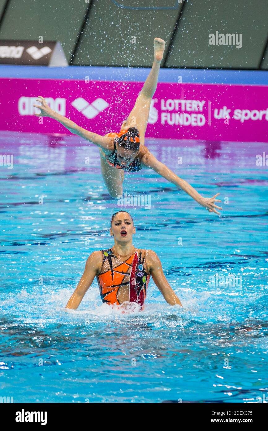 Team Greece perform their synchronised swimming (also artistic swimming