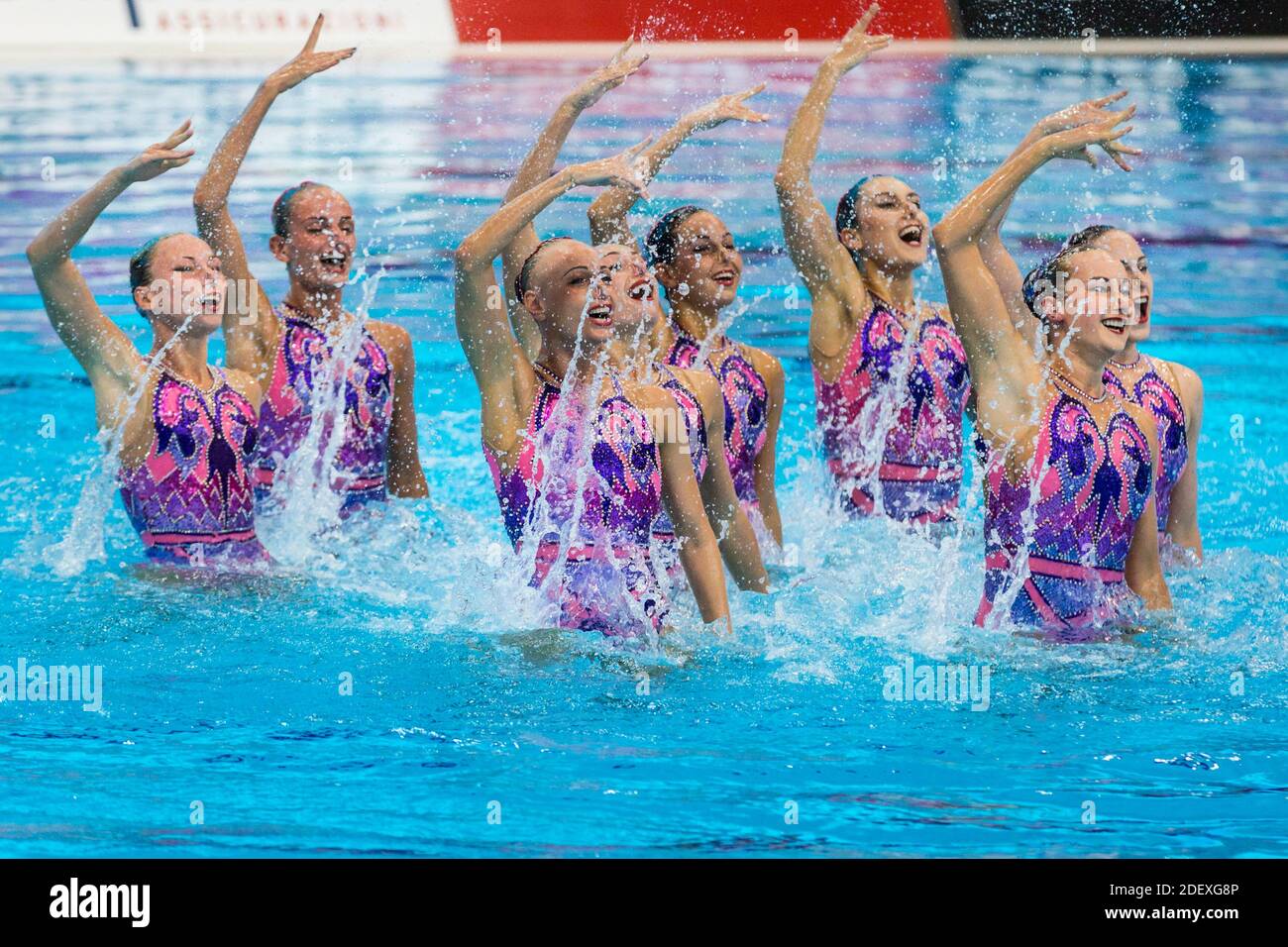 Team Ukraine perform their synchronised swimming (also artistic