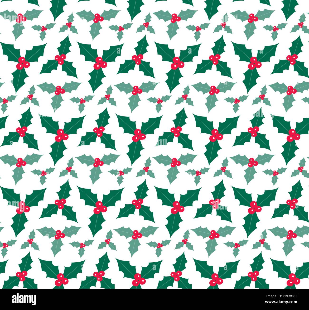Christmas plants seamless pattern. Merry christmas repeating texture winter flowers.Tileable Holiday background. Vecto illustration Stock Vector