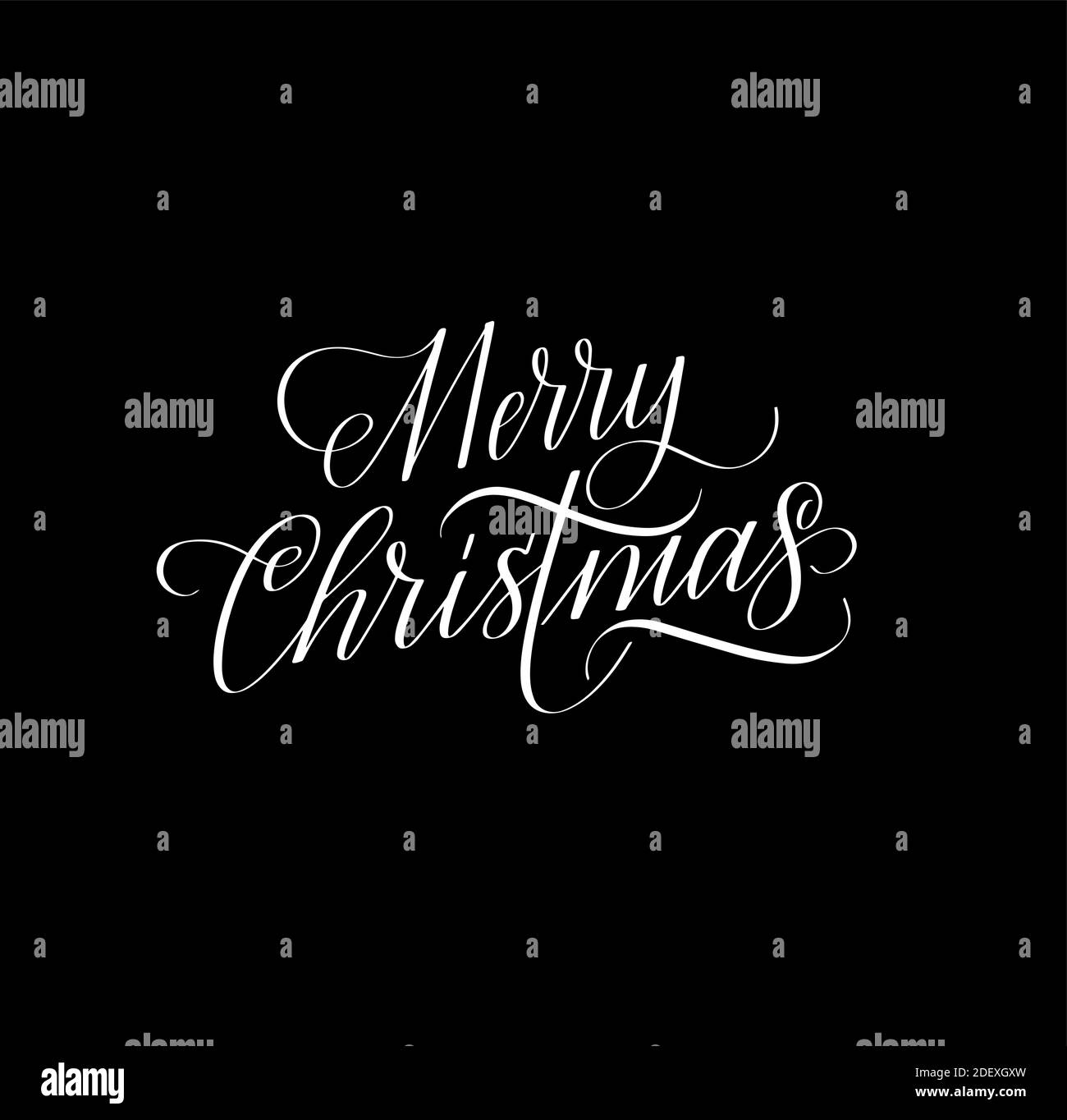 Merry Christmas postcard lettering design. Seasons greetings Stock Vector