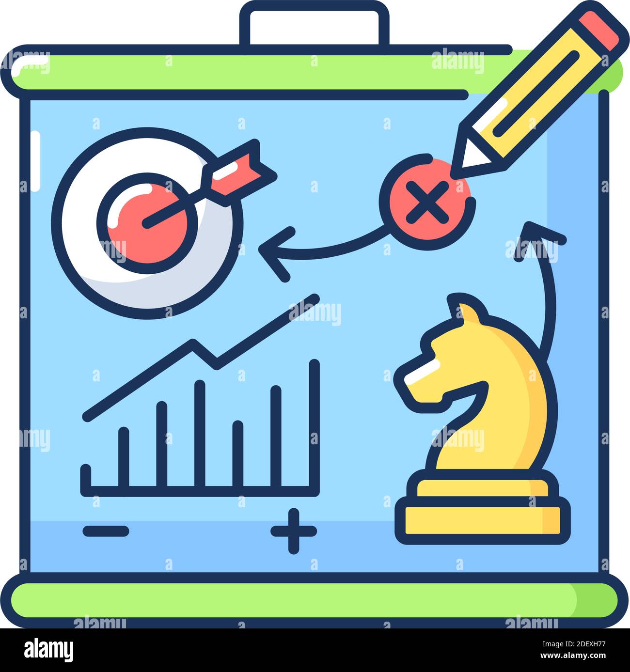 Marketing plan RGB color icon Stock Vector