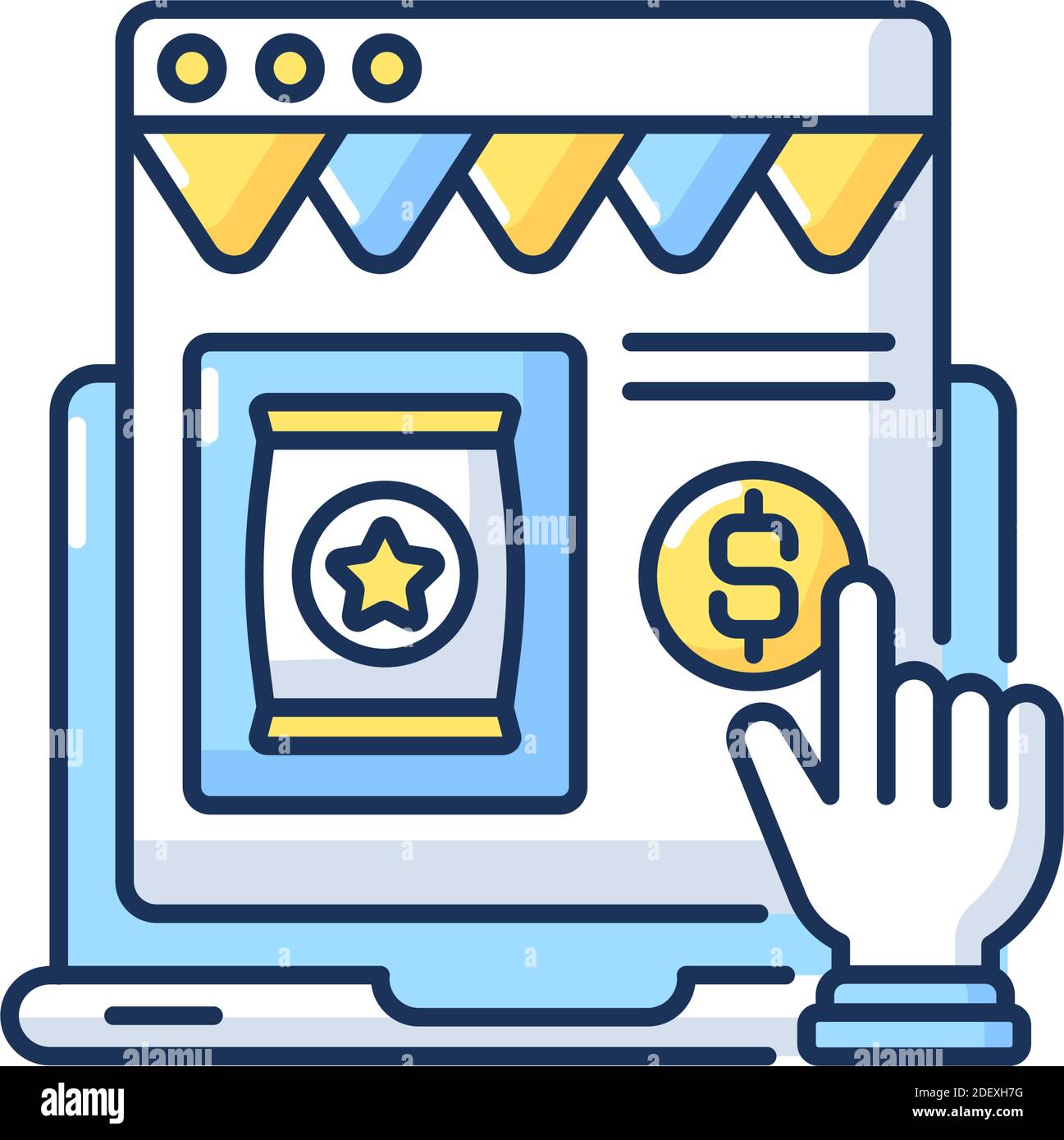 Ecommerce RGB color icon Stock Vector