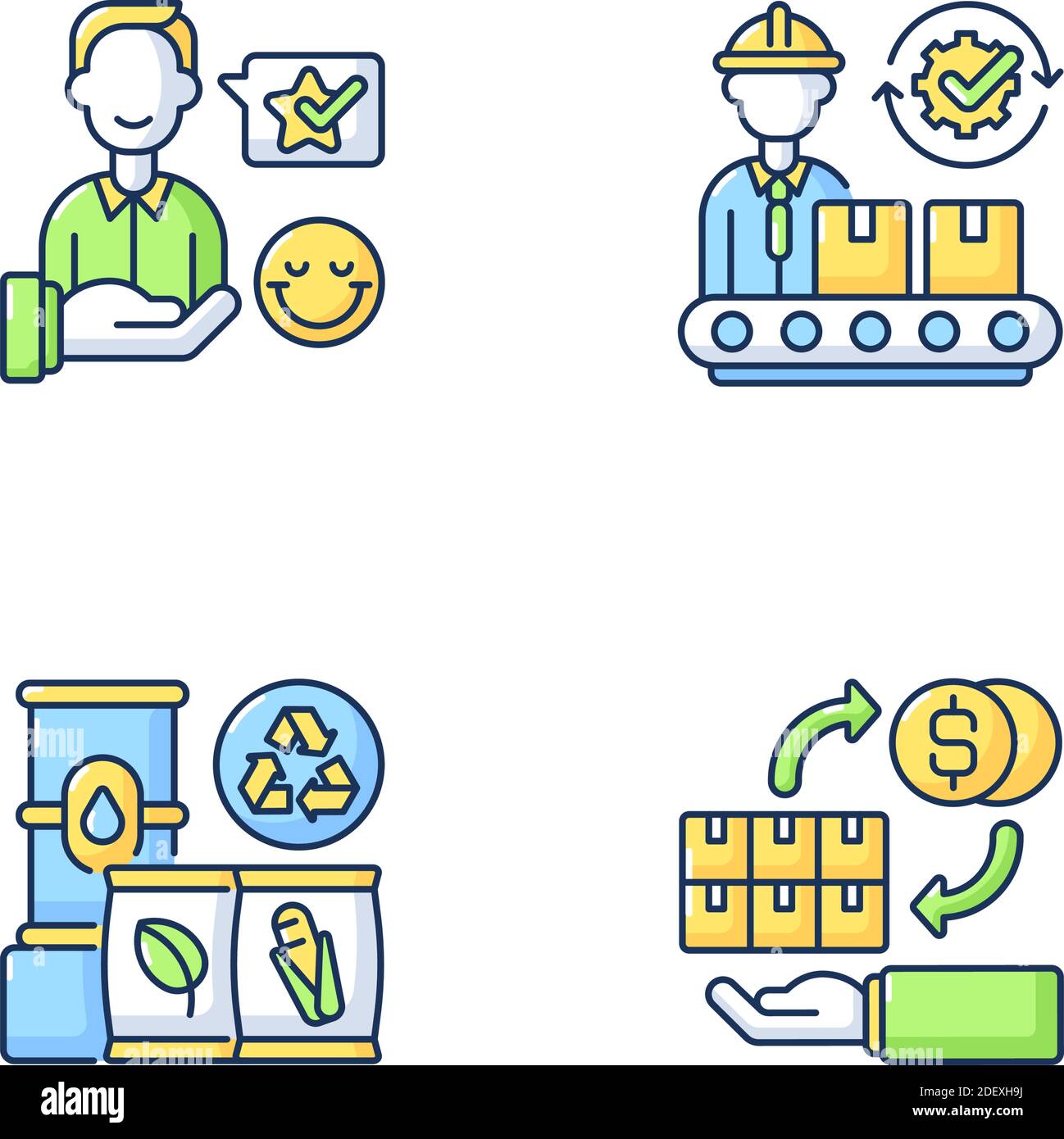 Industrial business RGB color icons set Stock Vector Image & Art - Alamy