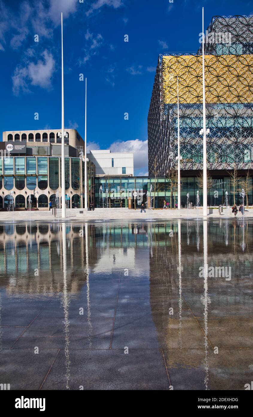 Library of Birmingham and Birmingham Repertory Theatre, Centenary Square, Birmingham, West Midlands, England Stock Photo