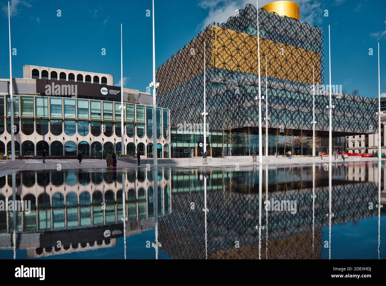Library of Birmingham and Birmingham Repertory Theatre, Centenary Square, Birmingham, West Midlands, England Stock Photo