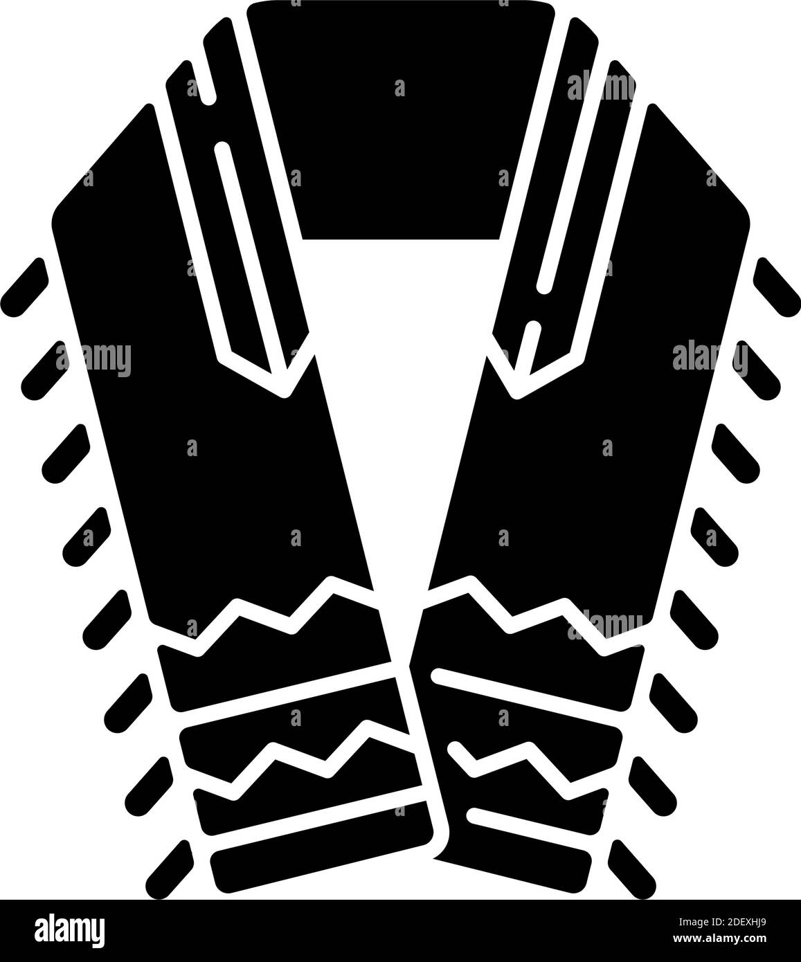 Tallit and tzitzit black glyph icon Stock Vector
