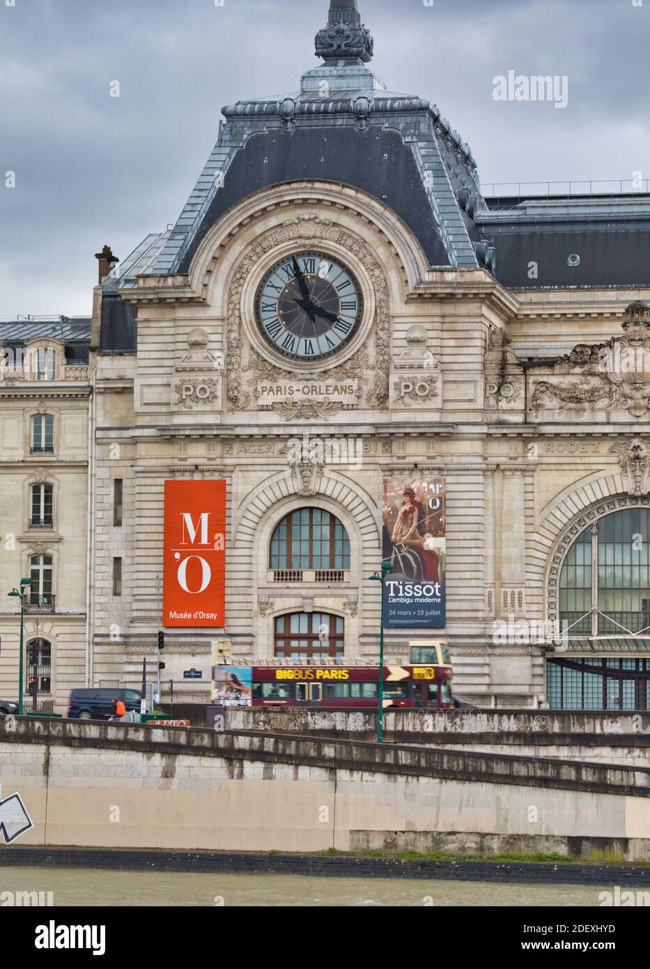 Facade of the Beaux Arts style Musee D'Orsay, formally the Gare D'Orsay, Paris, France Stock Photo