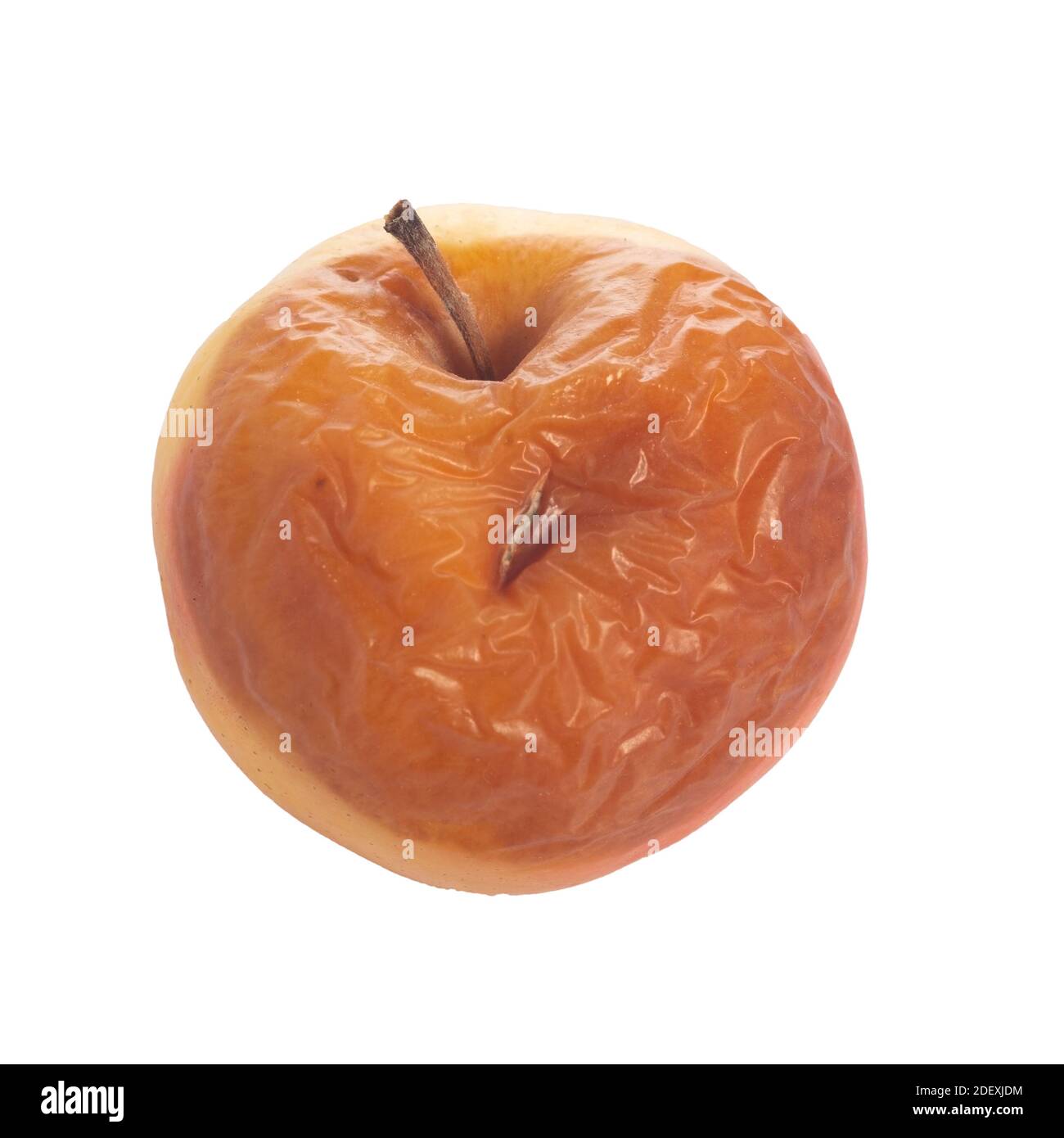 One bad spoiled apple, close-up, isolate on white background Stock Photo