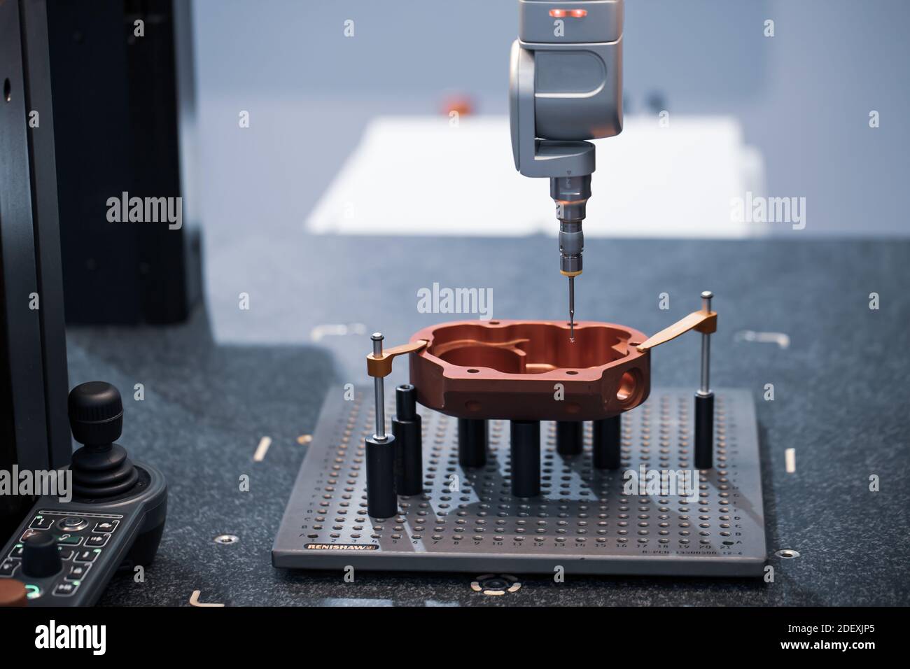 CMM Coordinate Measuring Dimension Machine inspecting workpiece