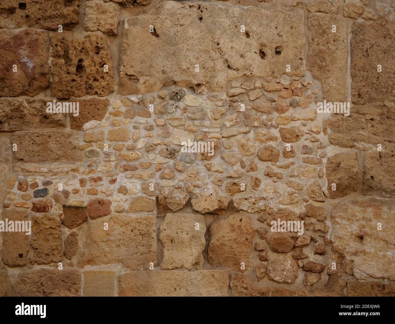 An ancient stone wall - ruins of an old historical castle Stock Photo ...