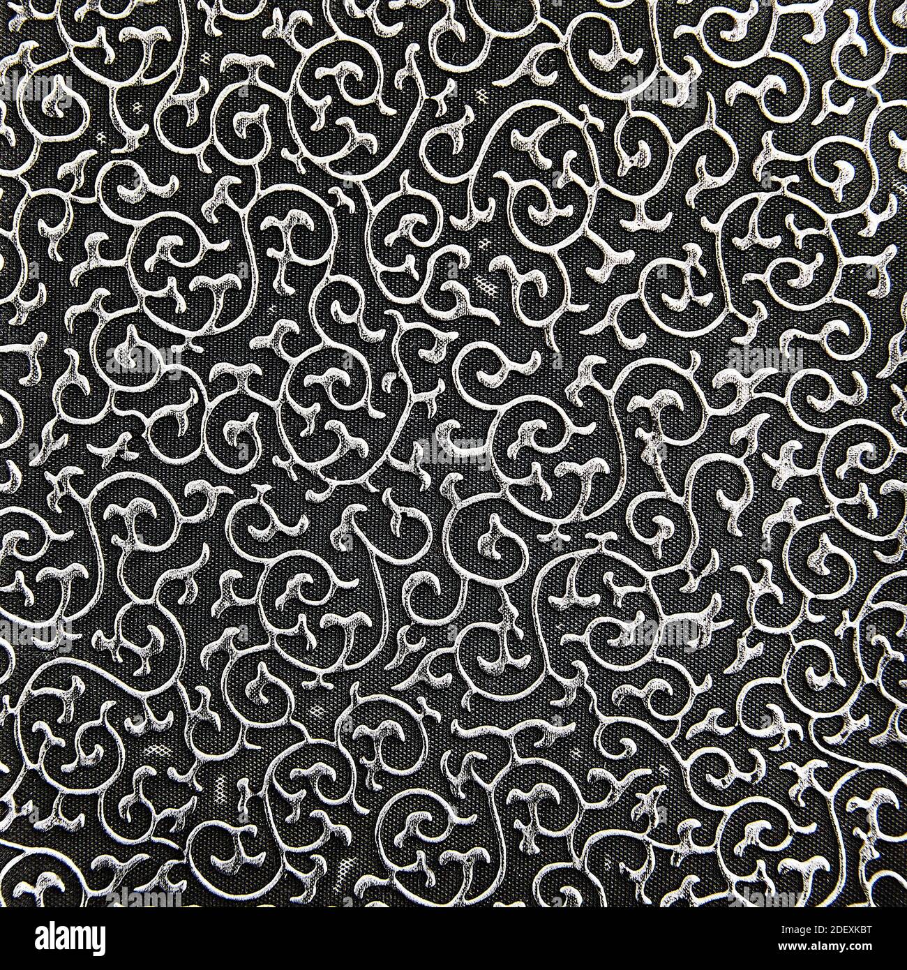Fabric texture patterns black silver for background or design Stock Photo