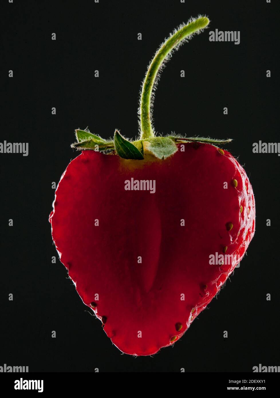 Fresh strawberry cut in half hi-res stock photography and images - Alamy