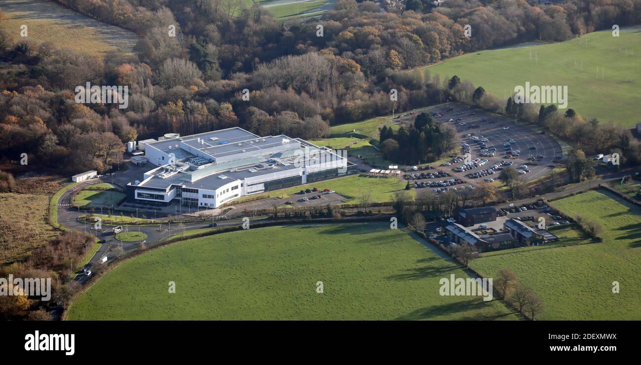 aerial view of the Waters corporate office building & The Colony Group  Business Centre, Wilmslow, Greater Manchester Stock Photo