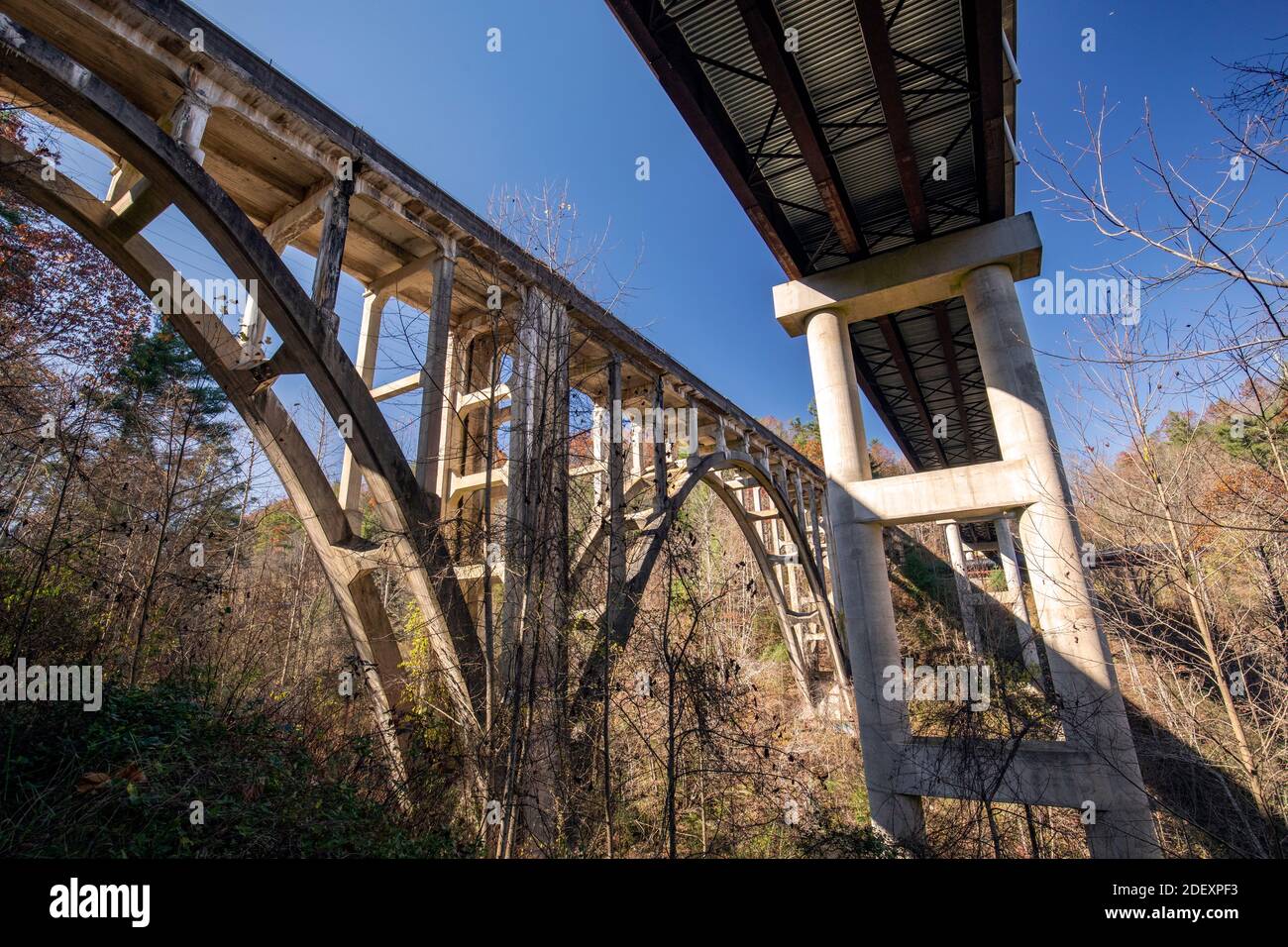 High Bridge or Green River Bridge between Flat Rock and Saluda, North Carolina, USA Stock Photo