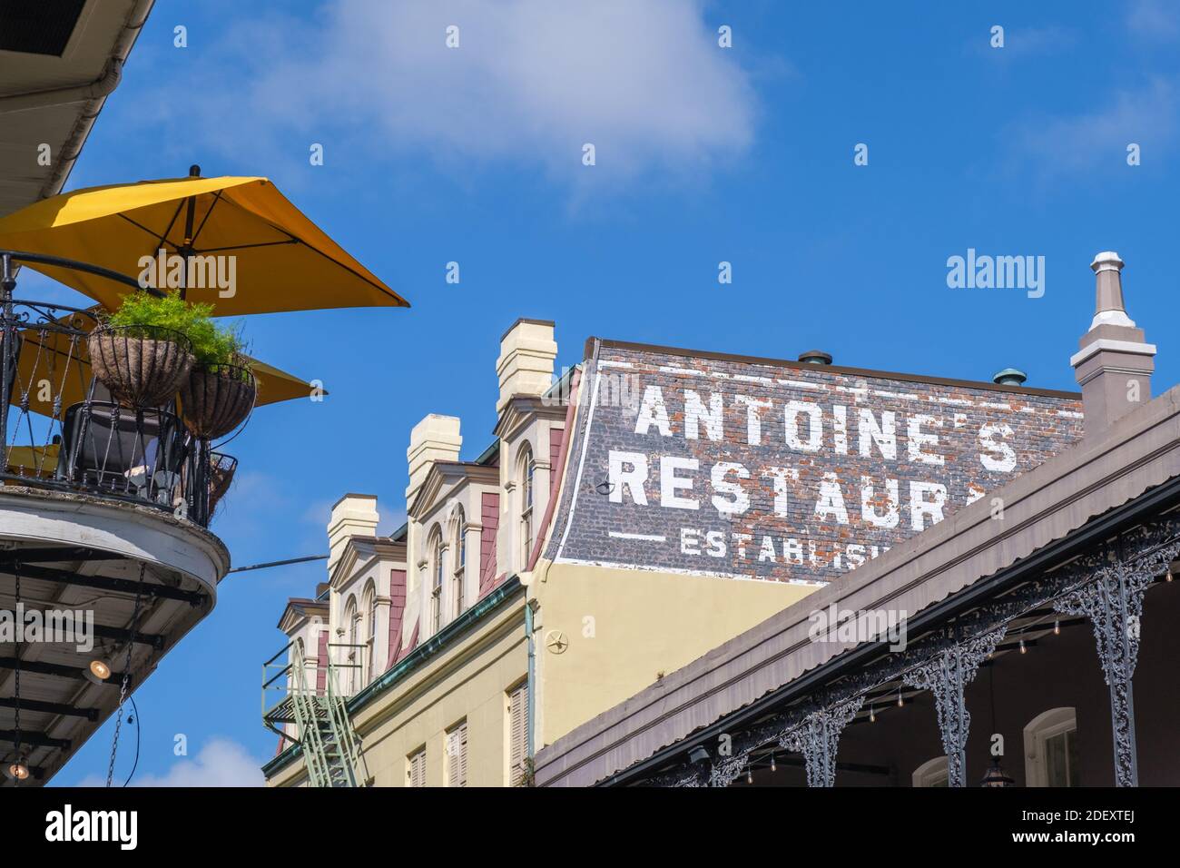 NEW ORLEANS, LOUISIANA NOVEMBER 20, 2020 Antoine's Restaurant sign