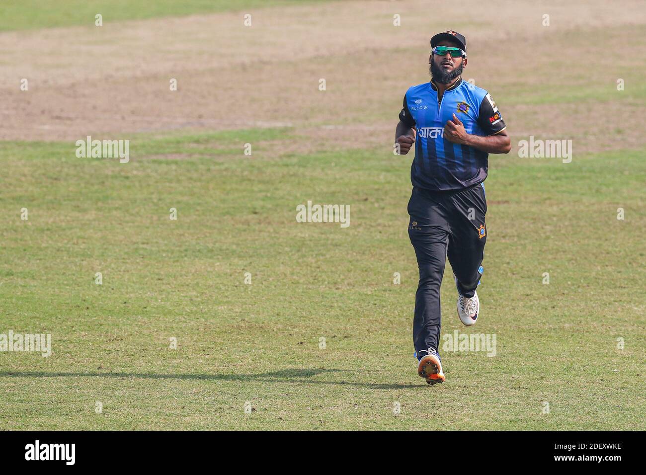 Beximco Dhaka cricket player Robiul Islam Robi in action during the  Bangabandhu T20 Cup 2020 between Fortune Barishal and Beximco Dhaka at the  Sher-e-Bangla National Cricket Stadium in Dhaka on December 02,