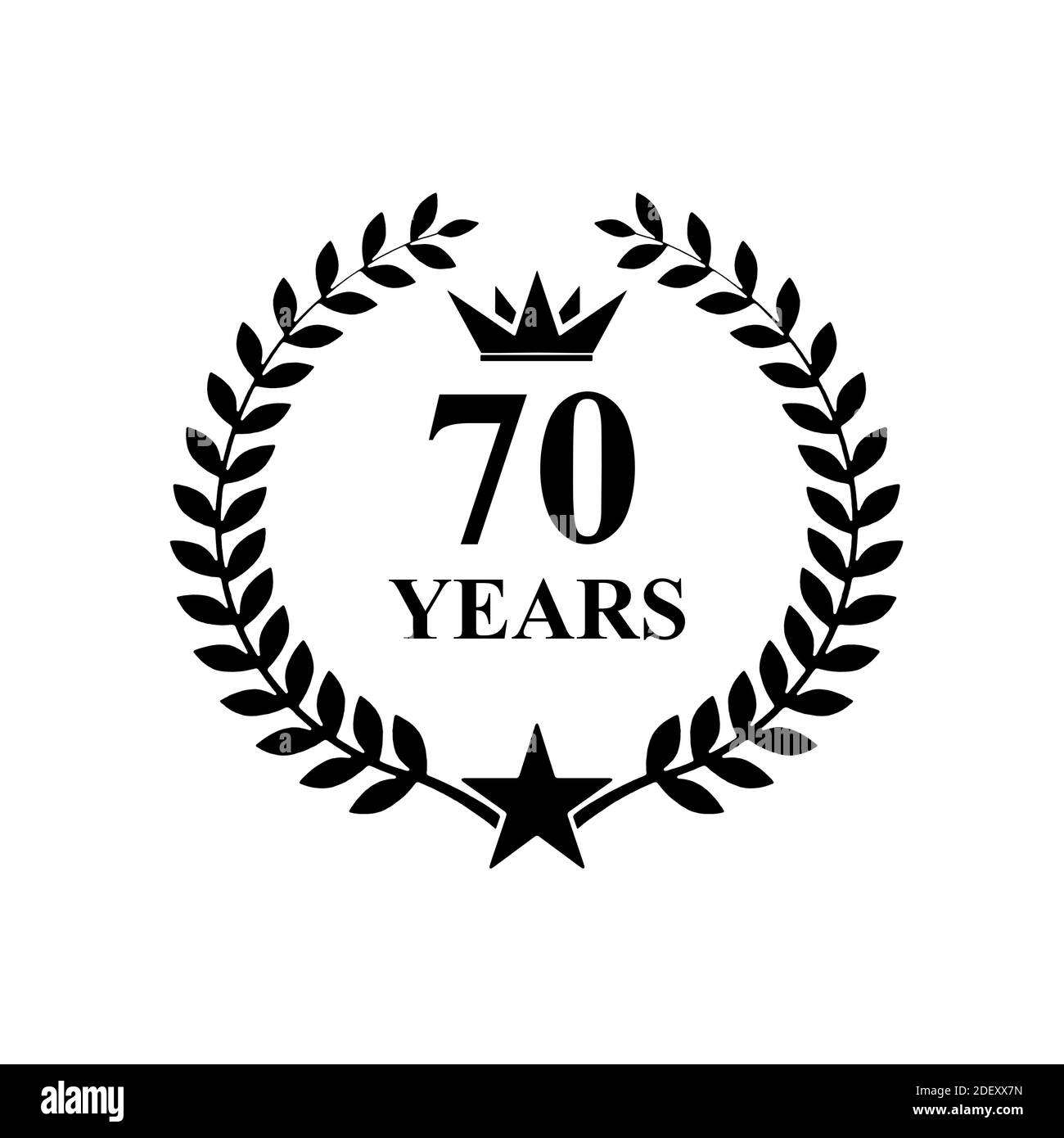 70 years old anniversary , luxurious logo Golden Stock Photo