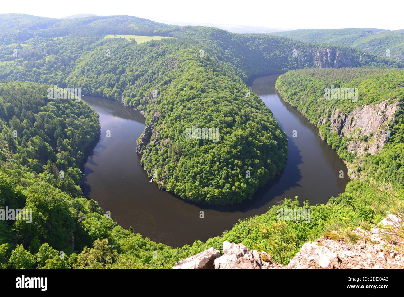 Maj lookout at Vltava river Stock Photo