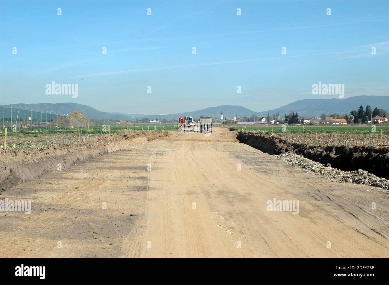 ground leveling and flattening in road construction and traffic