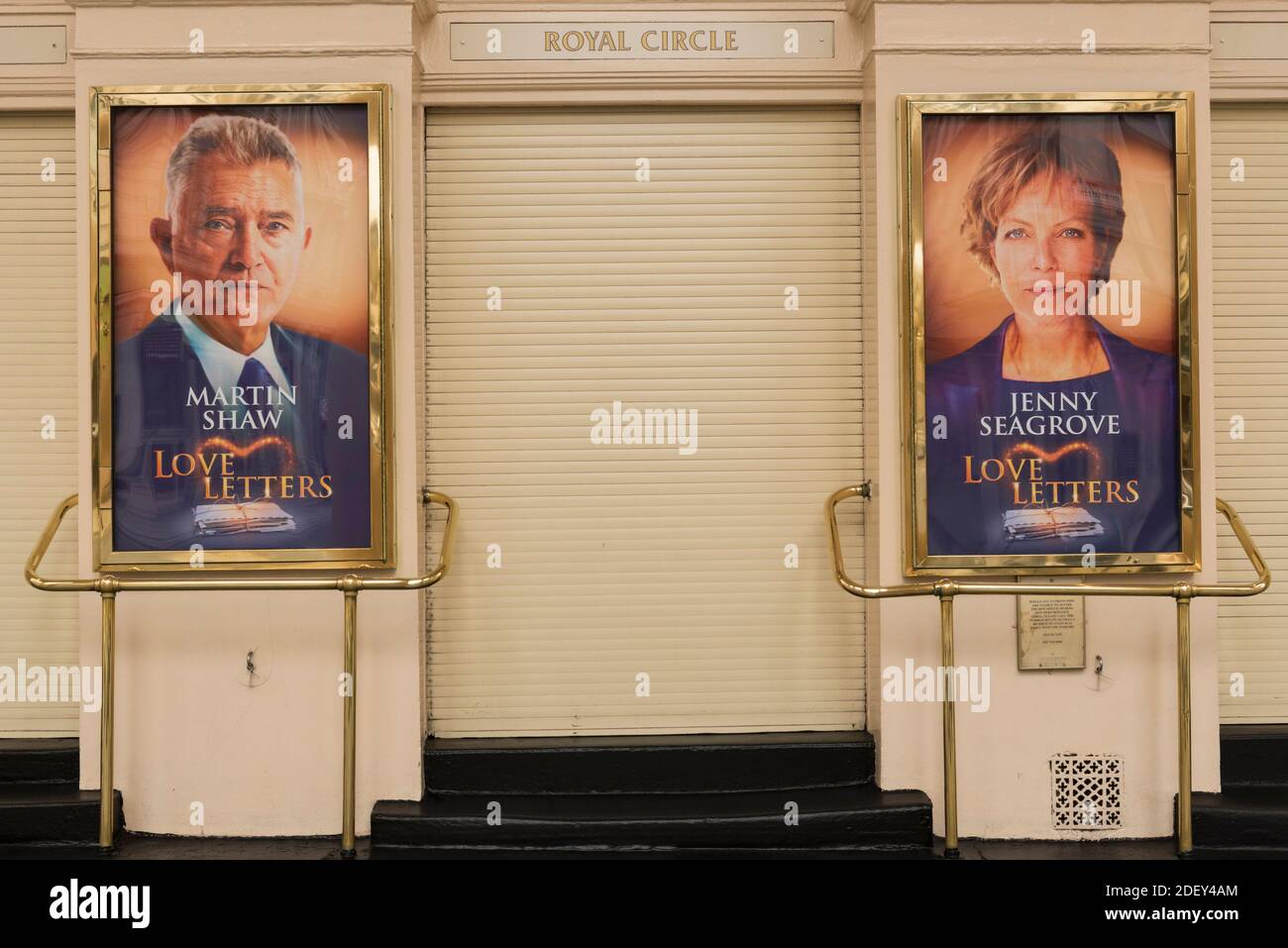 London, UK.  2 December 2020.  Closed doors and shutters down at the Theatre Royal Haymarket in the West End.  Certain businesses have been able to reopen following England’s second lockdown but theatres remain closed as the performing arts industry continues to suffer during the ongoing coronavirus pandemic.  Credit: Stephen Chung / Alamy Live News Stock Photo