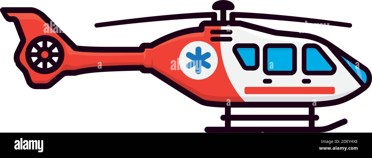 Medevac helicopter isolated vector illustration for Day of Medical Transporters on August 20 Stock Vector