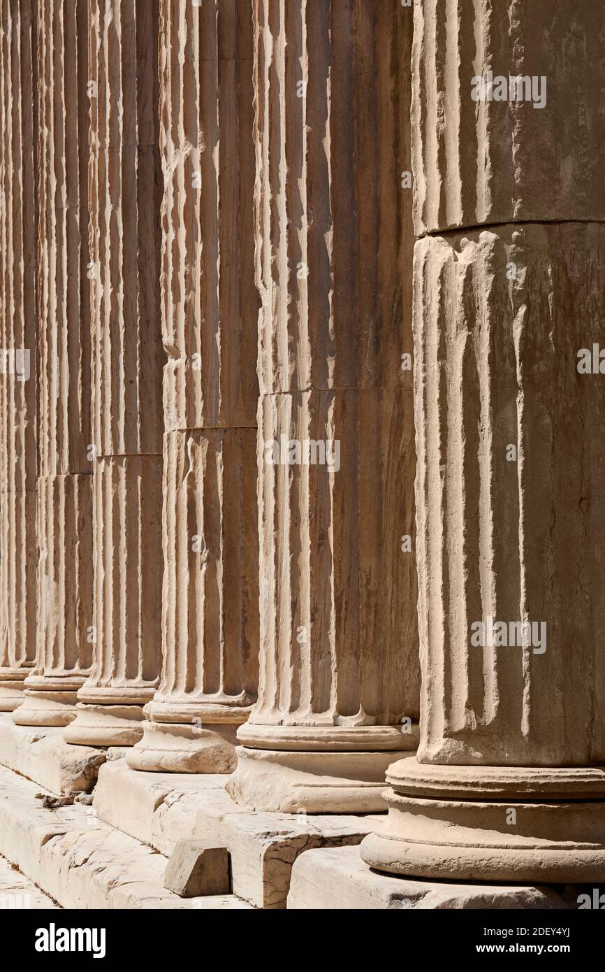 Columns, The Erechtheion (or Erechtheum), Acropolis, Athens, Greece Stock Photo