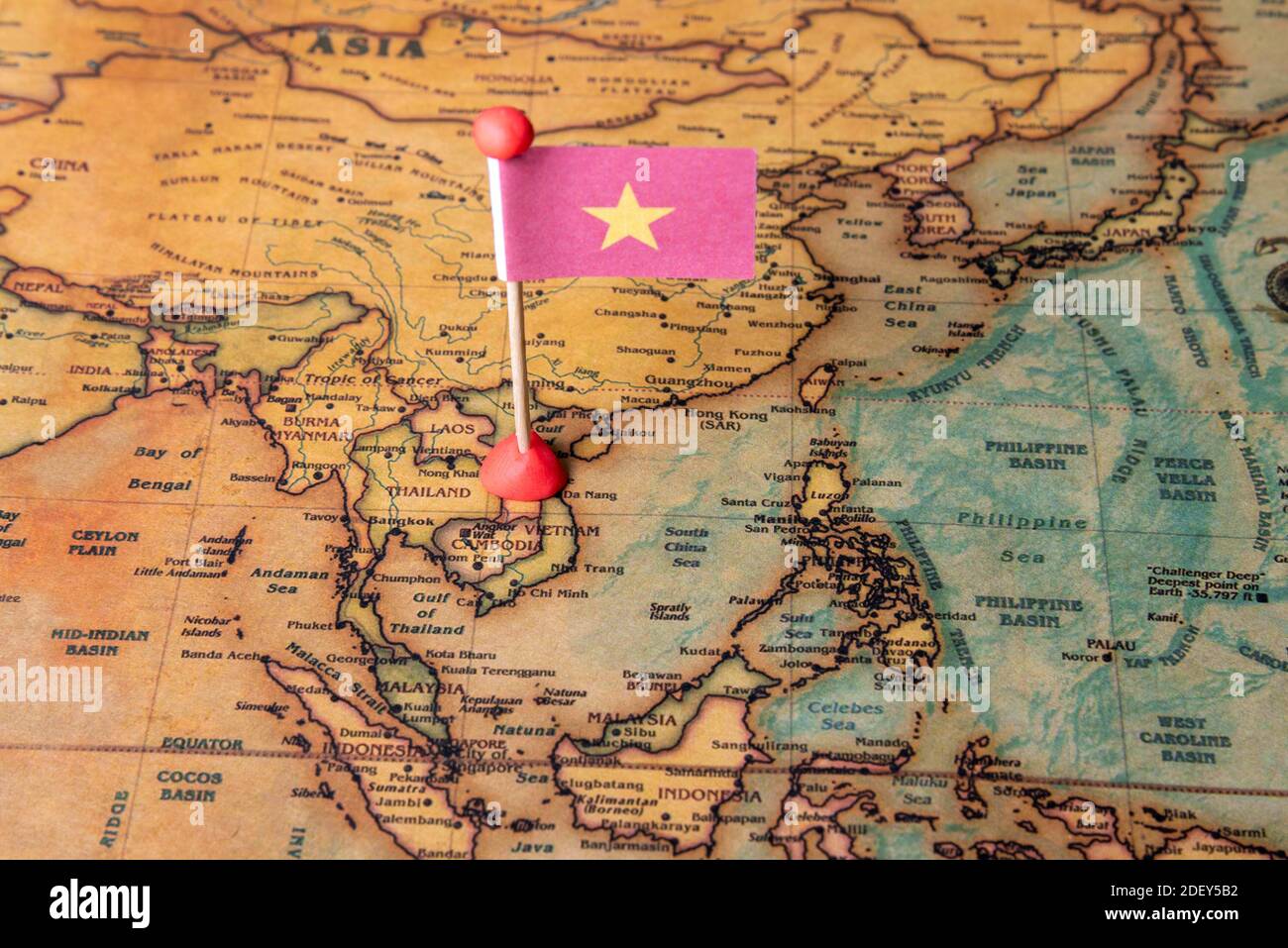 Vietnam flag and plane on the world map. The concept of travel and tourism Stock Photo Alamy