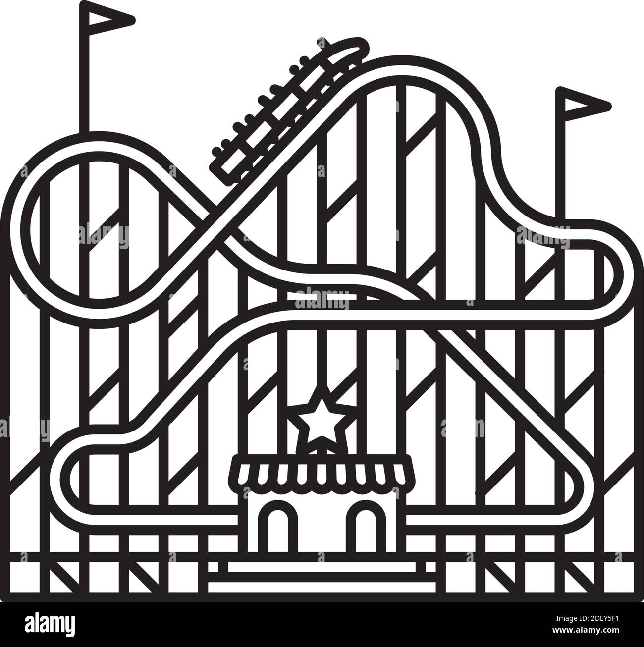 Roller coaster vector line icon,. Amusement park ride outline symbol Stock  Vector Image & Art - Alamy