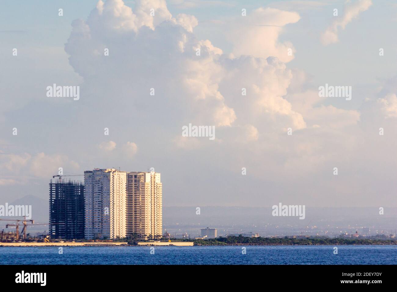Commercial buildings in Manila as seen from Manila Bay, Philippines