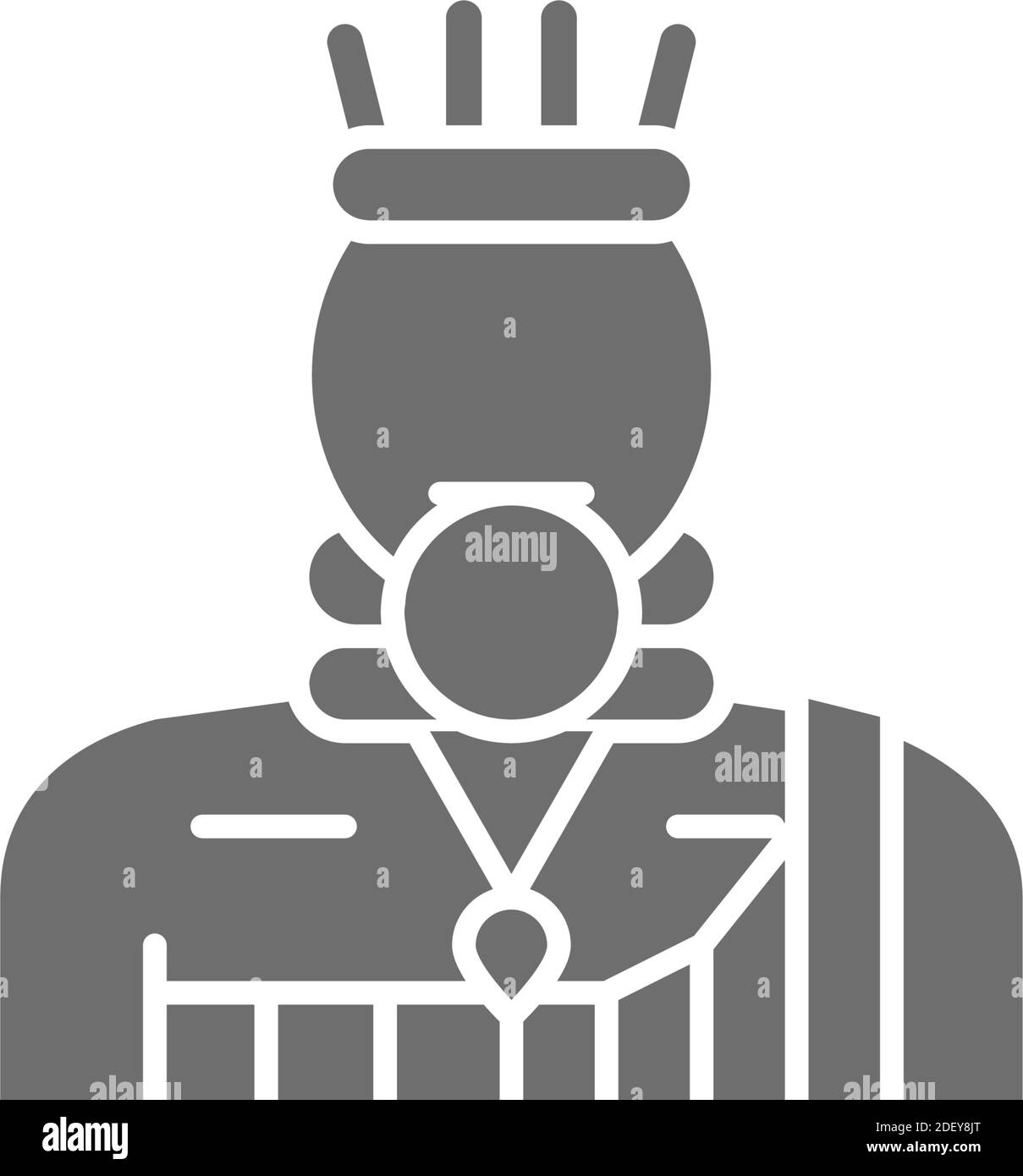 Vector african man, Bushman, Mursi grey icon Stock Vector Image & Art ...