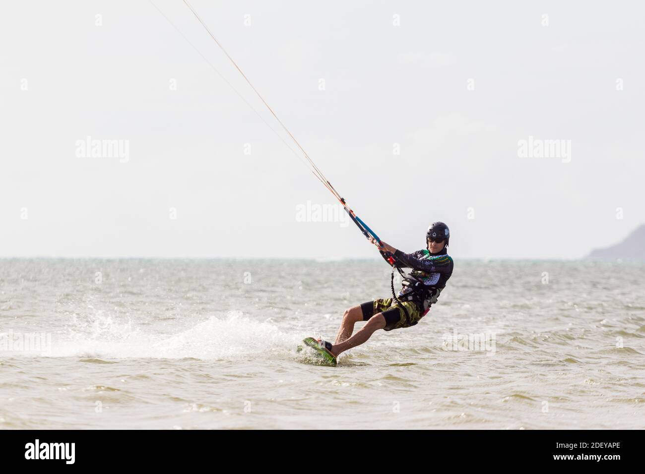 Kiteboarding at Capusan Beach in Cuyo, Palawan, Philippines Stock Photo