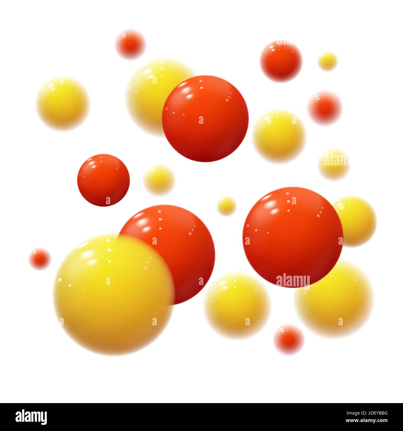 Realistic soft spheres. Plastic bubbles. Glossy balls Stock Vector