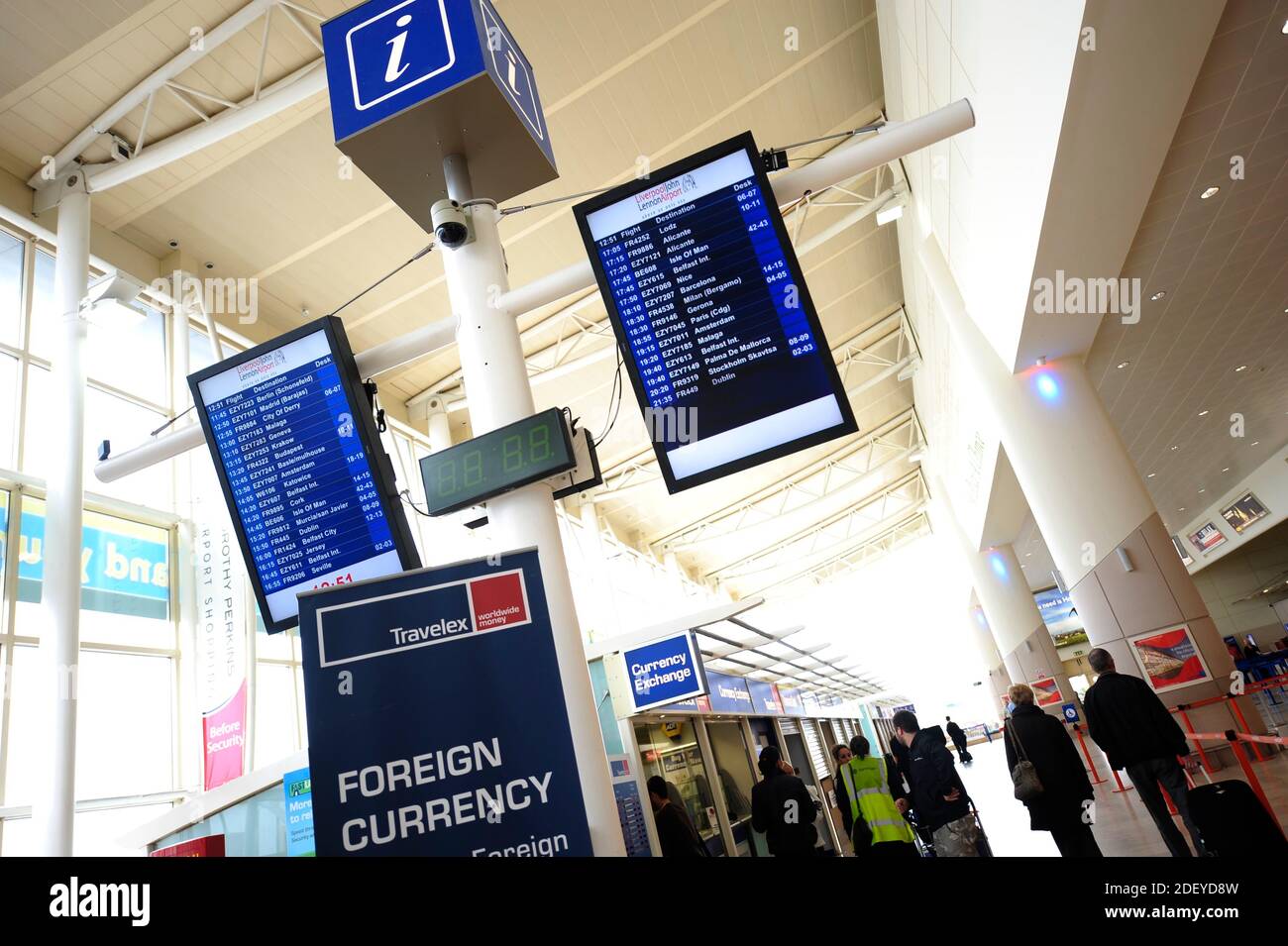 Liverpool John Lennon Airport, Ryanair, EasyJet Stock Photo Alamy