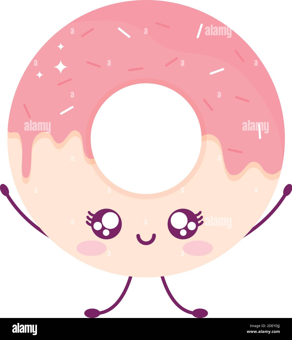 donut of pink color kawaii food style Stock Vector Image & Art - Alamy