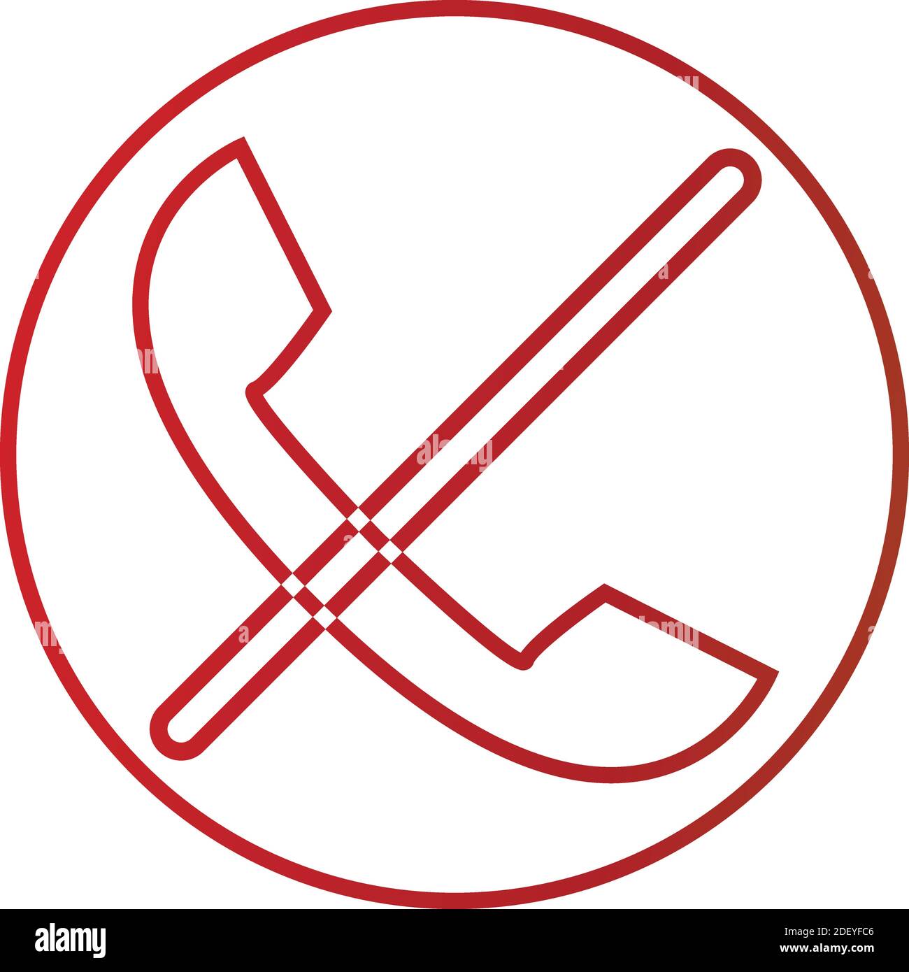 Outline forbidden handset icon. Forbidden handset vector illustration. Red symbol for web and mobile isolated on white background. Icon of a set Stock Vector