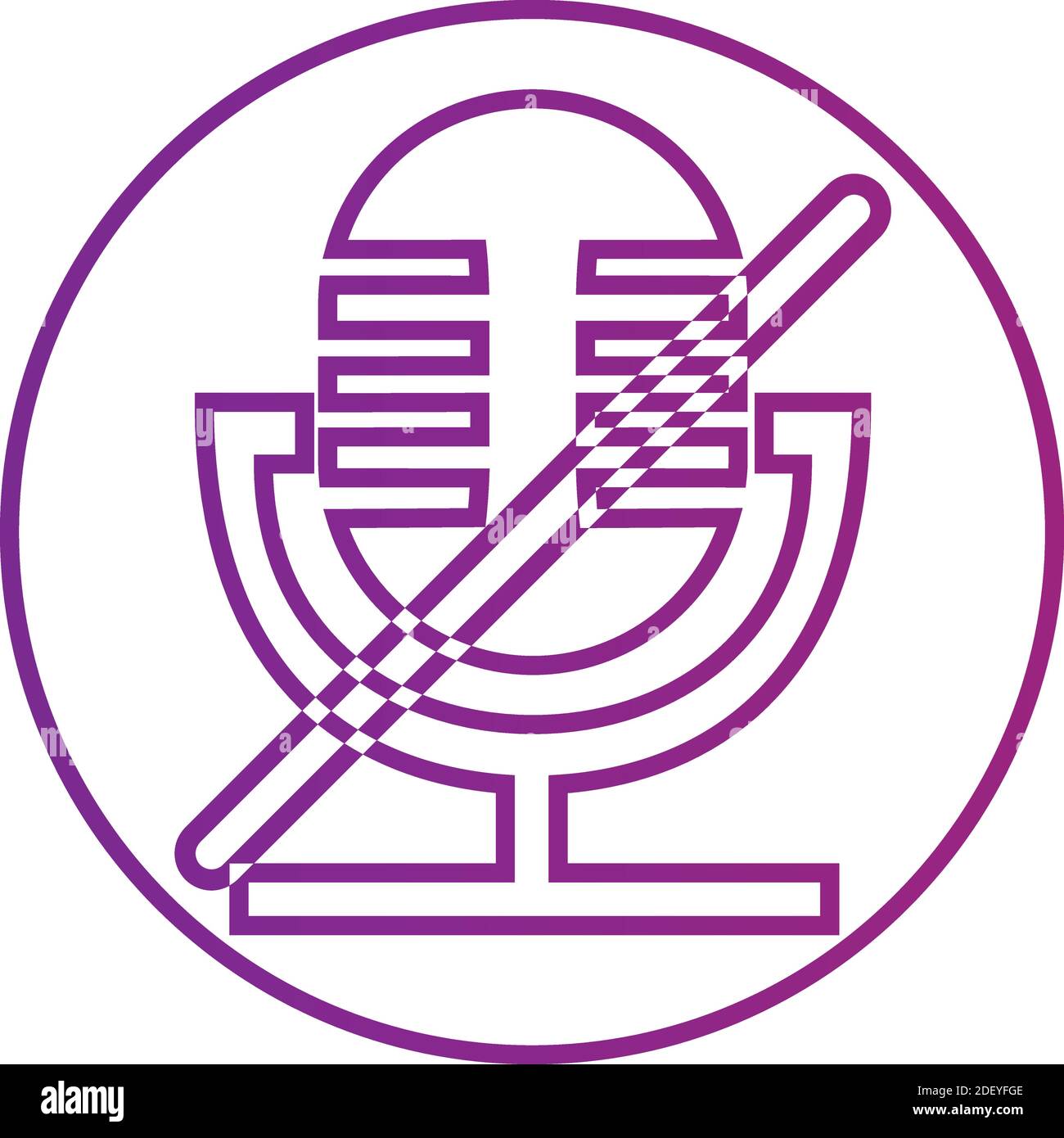 Microphone Off in trendy line style isolated on white background