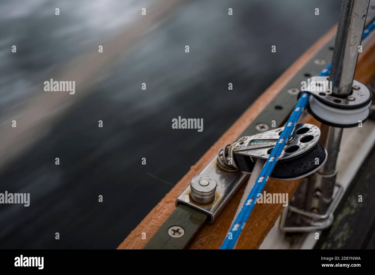 Sailing Winches and Gear on Deck Stock Photo Alamy