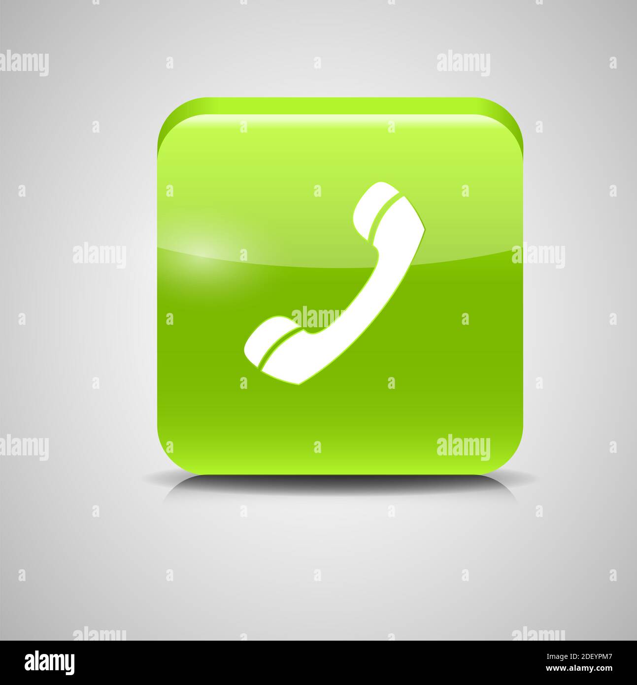 Glass Phone Button Icon  Illustration. Stock Photo