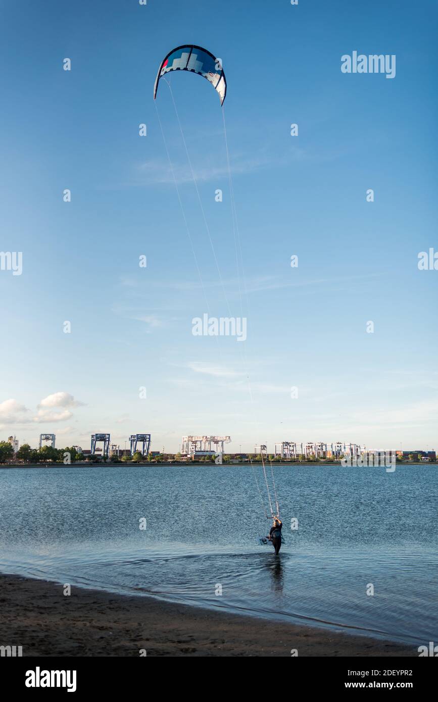 Kitesurfing in a wetsuit hires stock photography and images Alamy