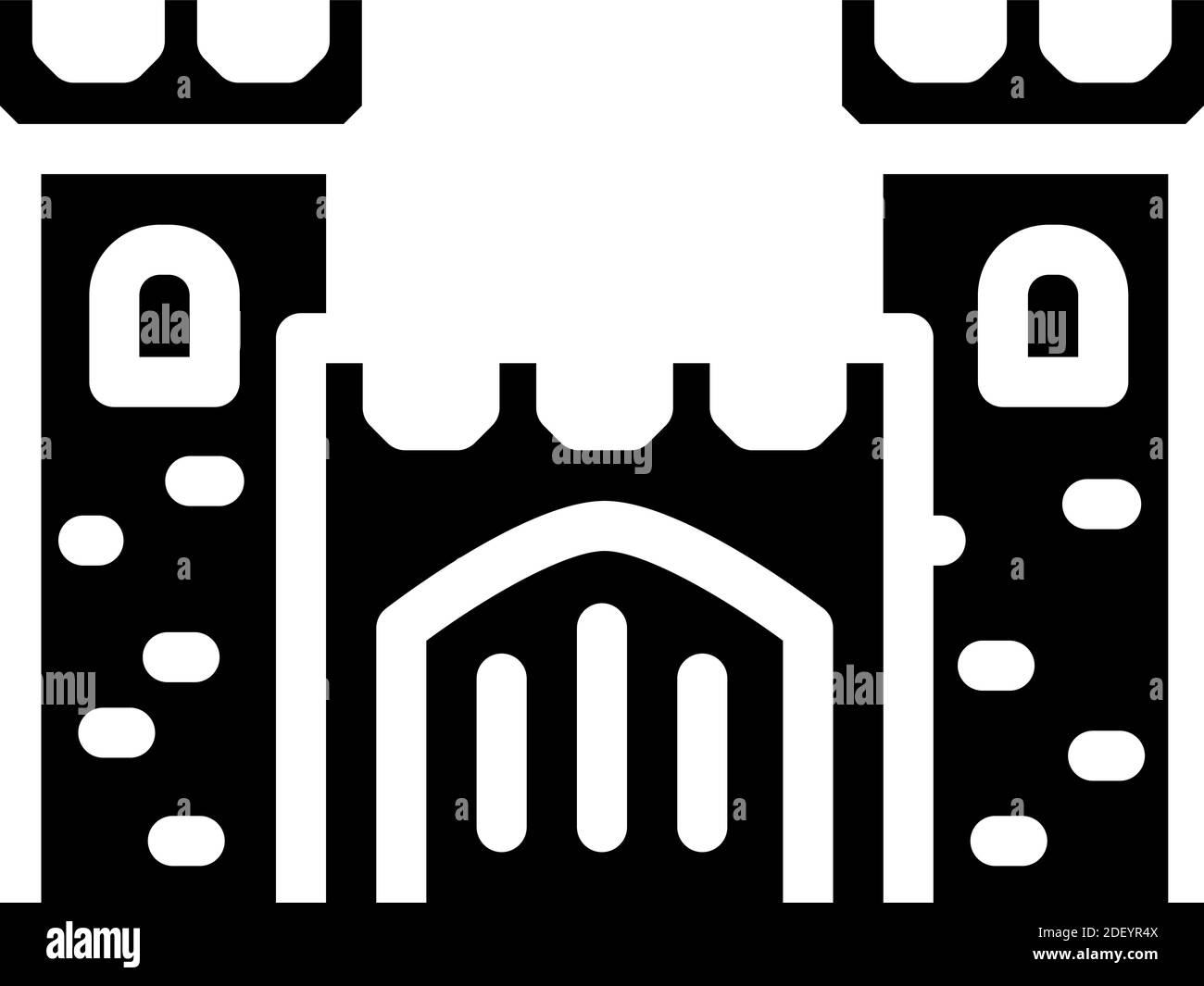 castle medieval building glyph icon vector illustration Stock Vector ...