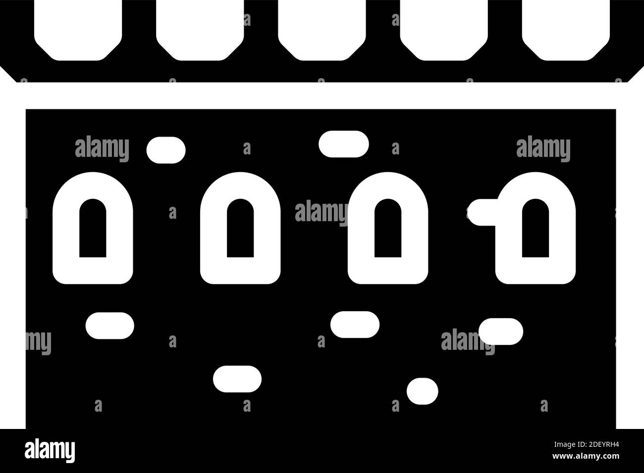 stone wall with windows glyph icon vector illustration Stock Vector ...