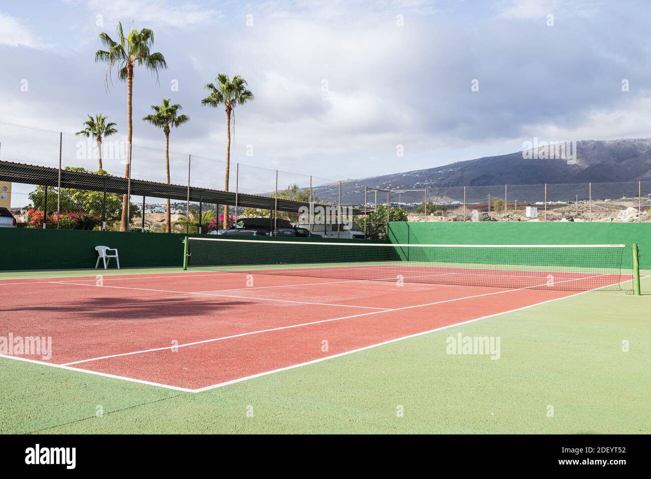 Hard court, tennis courts in Costa Adeje, Tenerife, Canary Islands, Spain Stock Photo