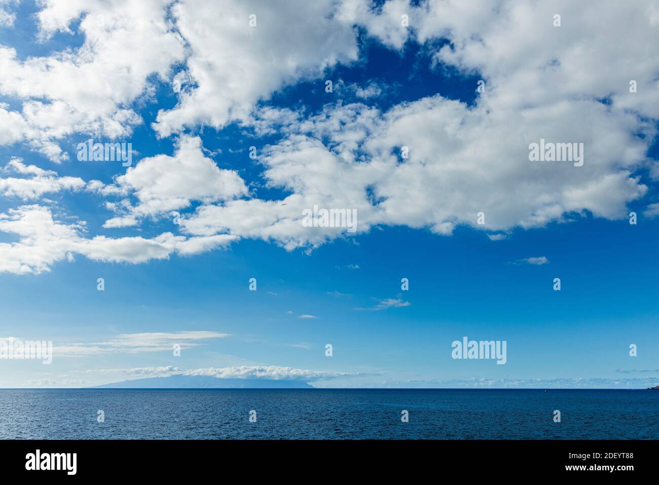 Looking west to the island of La Gomera from Palm Mar, Tenerife, Canary Islands, Spain Stock Photo