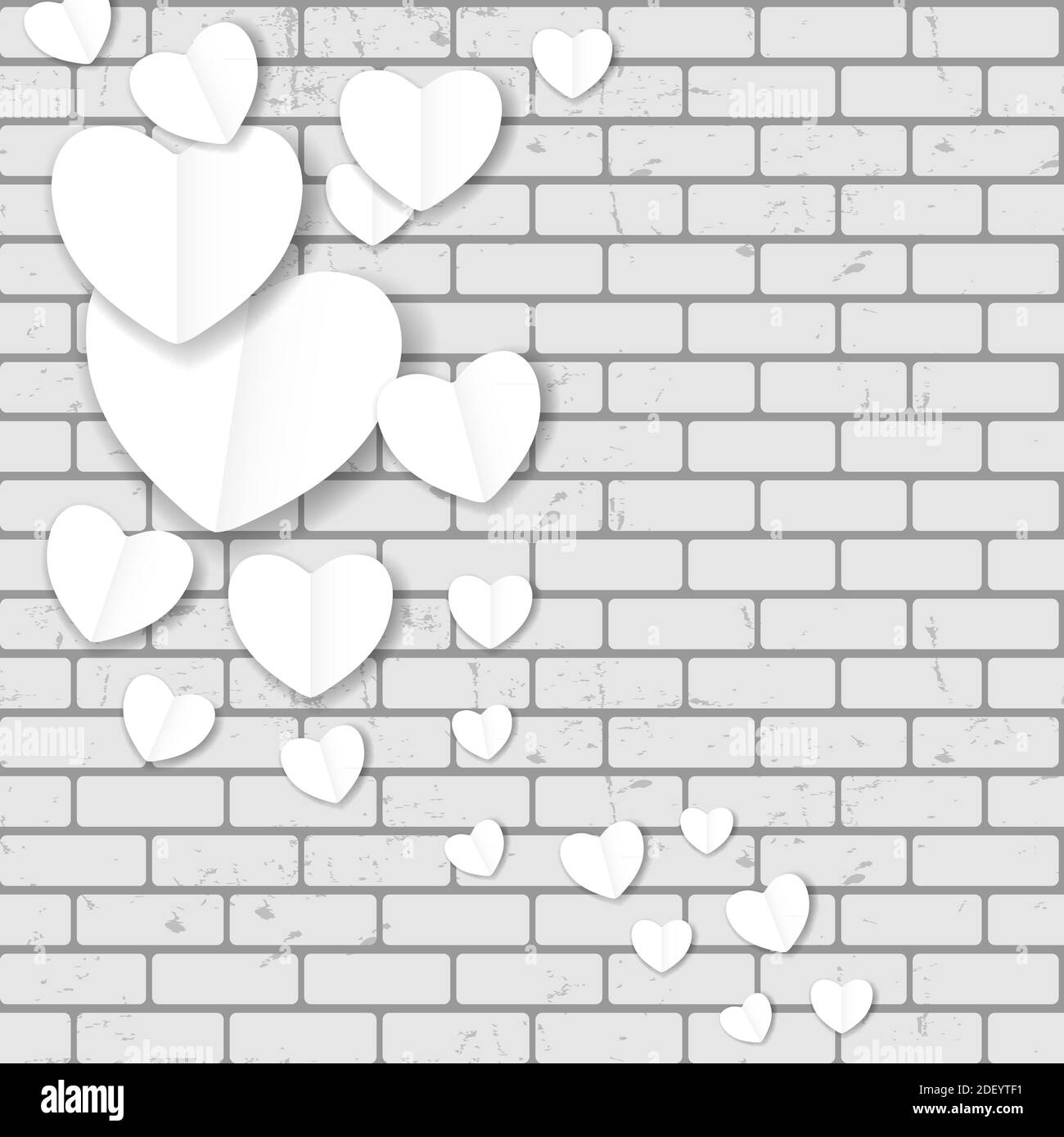 Valentines day paper heart backgroung, illustration Stock Photo - Alamy