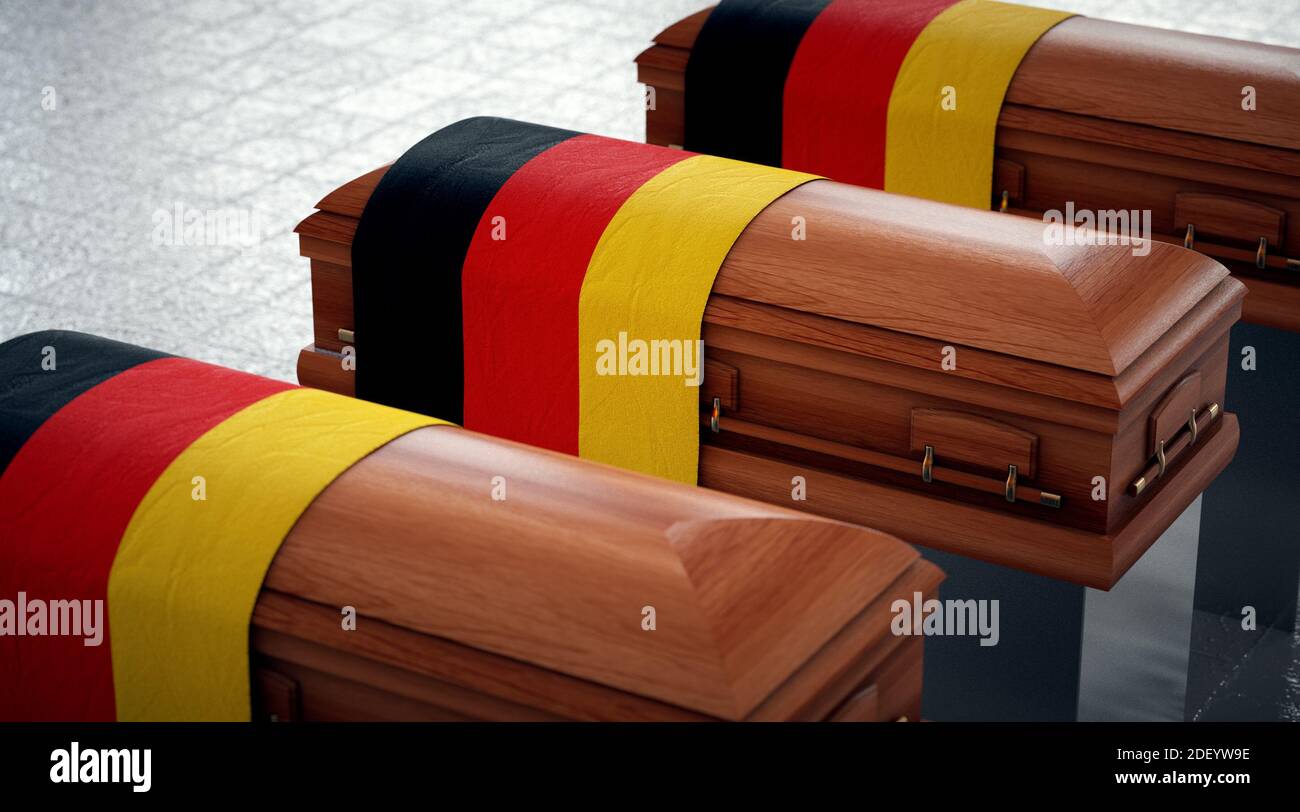 State funeral in Germany. Coffins in national pavilion Stock Photo Alamy