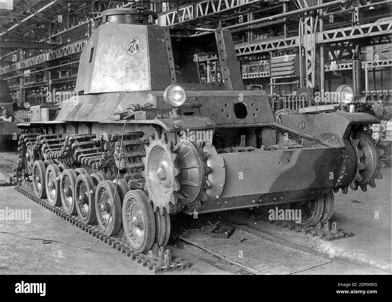 Type 3 Chi-Nu tank at the final stage of the assembly, Japan Stock Photo