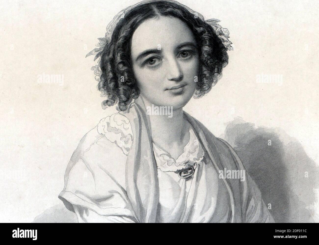 FANNY MENDELSSOHN (1805-1847) German composer and pianist, sister of the more famous Felix Mendelssohn and after her marriage called Fanny Hensel. Sketch about 1830. Stock Photo