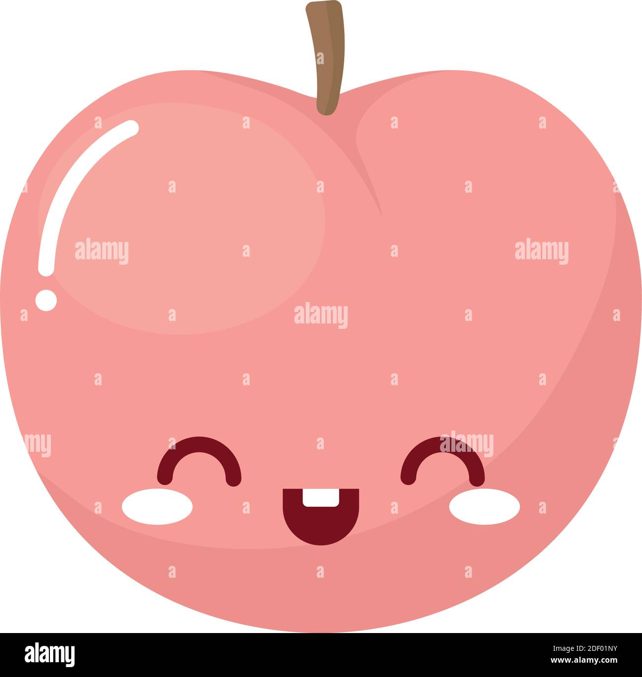 peach kawaii fruit with a smile Stock Vector Image & Art Alamy