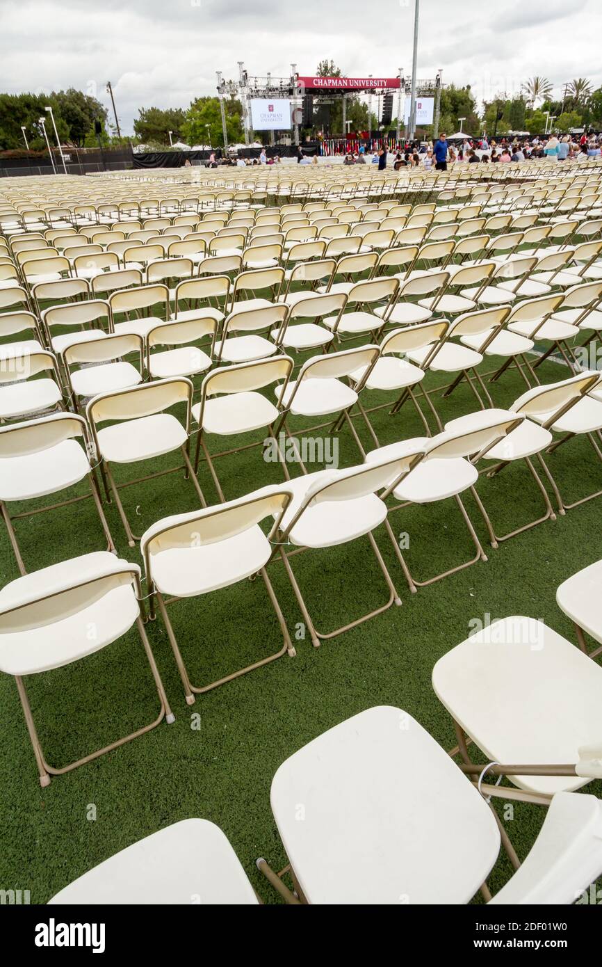 Graduate Grid Audience chairs stand in position and ready for